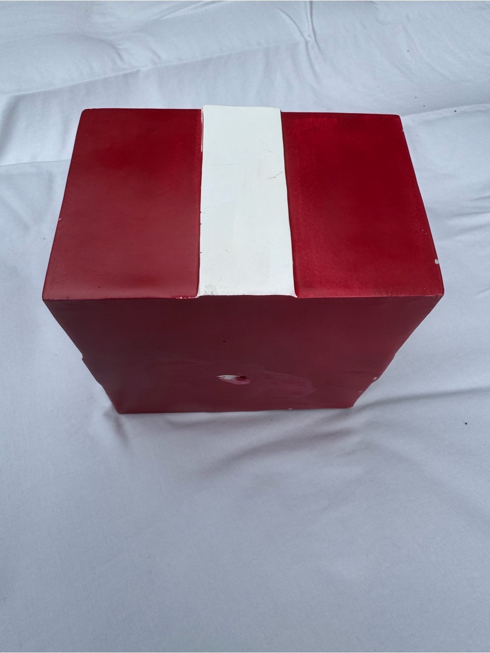 Heavy Red & White Decorative Christmas Gift Box with Bow - Picture 10 of 12